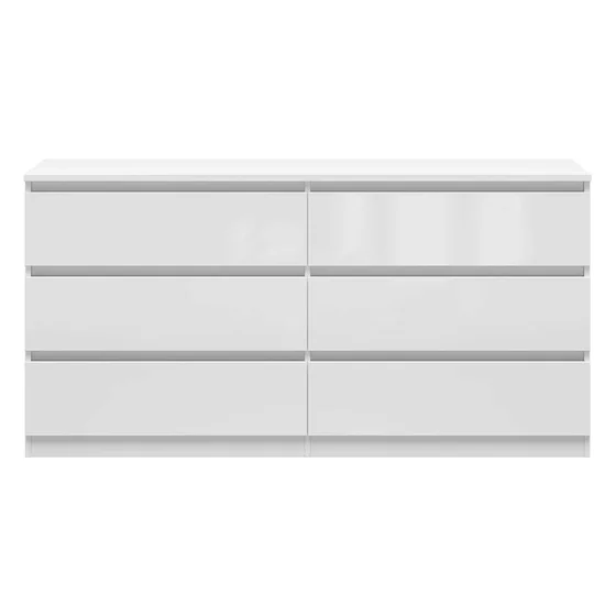 Comoda 6 Sertare Timber, 150x45x75.5 cm, Pal Melaminat,  Alb Lucios picture - 4