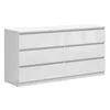 Comoda 6 Sertare Timber, 150x45x75.5 cm, Pal Melaminat,  Alb Lucios picture - 1