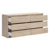 Comoda 6 Sertare Timber, 150x45x75.5 cm, Pal Melaminat,  Stejar Sonoma picture - 2