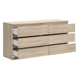 Comoda 6 Sertare Timber, 150x45x75.5 cm, Pal Melaminat,  Stejar Sonoma
