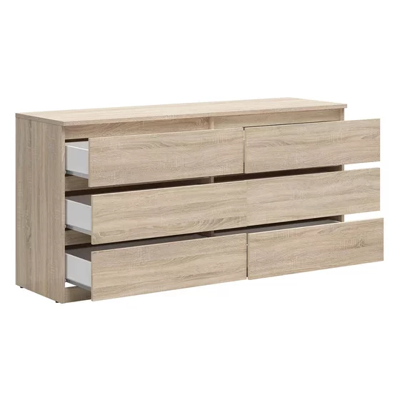 Comoda 6 Sertare Timber, 150x45x75.5 cm, Pal Melaminat,  Stejar Sonoma picture - 2