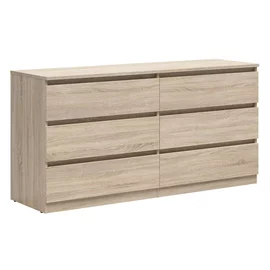 Comoda 6 Sertare Timber, 150x45x75.5 cm, Pal Melaminat,  Stejar Sonoma