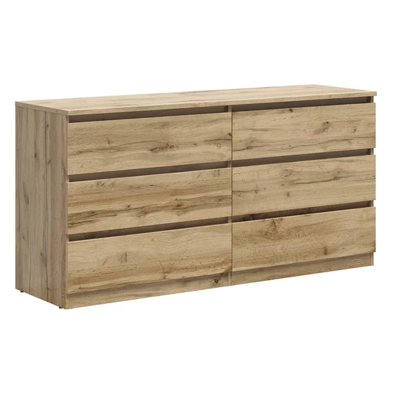 Comoda 6 Sertare Timber, 150x45x75.5 cm, Pal Melaminat,  Stejar Wotan picture - 1