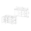 Comoda Alva, 155x40x93.5 cm, Antracit/Stejar Craft picture - 2