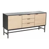 Comoda Coorg, 2 Usi + 3 Sertare, 150x40x74.7 h cm, Metal/Pal Melaminat, Negru/Stejar picture - 1