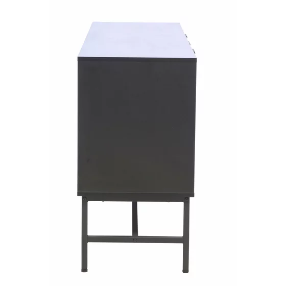 Comoda Coorg, 2 Usi + 3 Sertare, 150x40x74.7 h cm, Metal/Pal Melaminat, Negru/Stejar picture - 4
