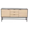 Comoda Coorg, 2 Usi + 3 Sertare, 150x40x74.7 h cm, Metal/Pal Melaminat, Negru/Stejar picture - 2