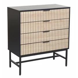 Comoda Coorg, 4 Sertare, 80x40x89.5 h cm, Metal/Pal Melaminat, Negru/Stejar