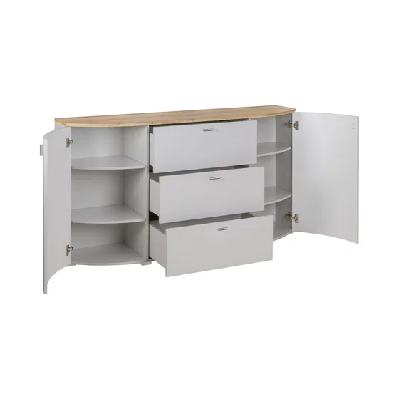 Comoda cu 2 Usi  + 3 Sertare, Sambuca, 160x44x90 cm, Stejar Coast Evoke/Gri picture - 2