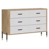 Comoda Dante, 6 Sertare - 140.5x40x88 cm, Pal Melaminat/MDF cu Riflaj Stejar Cremona/Alb Mat picture - 4