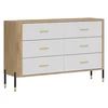 Comoda Dante, 6 Sertare - 140.5x40x88 cm, Pal Melaminat/MDF cu Riflaj Stejar Cremona/Alb Mat picture - 3