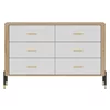 Comoda Dante, 6 Sertare - 140.5x40x88 cm, Pal Melaminat/MDF cu Riflaj Stejar Cremona/Alb Mat picture - 1