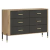 Comoda Dante, 6 Sertare - 140.5x40x88 cm, Pal Melaminat/MDF cu Riflaj Stejar Cremona/Antracit picture - 4