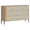 Comoda Dante, 6 Sertare - 140.5x40x88 cm, Pal Melaminat/MDF cu Riflaj Stejar Cremona/Casmir picture - 3
