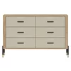 Comoda Dante, 6 Sertare - 140.5x40x88 cm, Pal Melaminat/MDF cu Riflaj Stejar Cremona/Casmir picture - 1