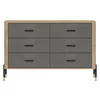 Comoda Dante, 6 Sertare - 140.5x40x88 cm, Pal Melaminat/MDF cu Riflaj Stejar Cremona/Gri picture - 2