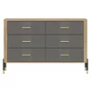Comoda Dante, 6 Sertare - 140.5x40x88 cm, Pal Melaminat/MDF cu Riflaj Stejar Cremona/Gri picture - 1