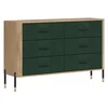 Comoda Dante, 6 Sertare - 140.5x40x88 cm, Pal Melaminat/MDF cu Riflaj, Stejar Cremona/Verde picture - 3