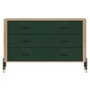 Comoda Dante, 6 Sertare - 140.5x40x88 cm, Pal Melaminat/MDF cu Riflaj, Stejar Cremona/Verde picture - 2