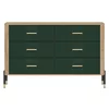 Comoda Dante, 6 Sertare - 140.5x40x88 cm, Pal Melaminat/MDF cu Riflaj, Stejar Cremona/Verde picture - 1