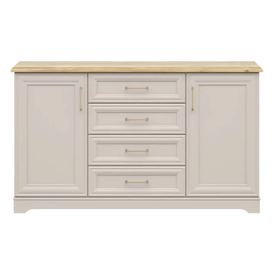 Comoda Flandra cu 2 Usi + 4 Sertare, 154x44x89.5 h cm, Pal Melaminat/MDF, Casmir/Stejar Mauvella picture - 2