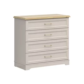 Comoda Flandra cu 4 Sertare, 94x44x89.5 h cm, Pal Melaminat/MDF, Casmir/Stejar Mauvella