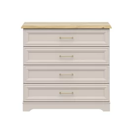 Comoda Flandra cu 4 Sertare, 94x44x89.5 h cm, Pal Melaminat/MDF, Casmir/Stejar Mauvella