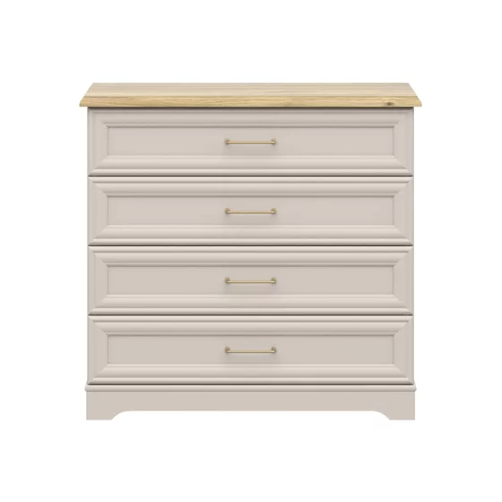 Comoda Flandra cu 4 Sertare, 94x44x89.5 h cm, Pal Melaminat/MDF, Casmir/Stejar Mauvella picture - 2