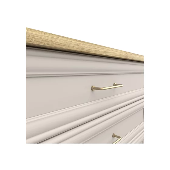 Comoda Flandra cu 4 Sertare, 94x44x89.5 h cm, Pal Melaminat/MDF, Casmir/Stejar Mauvella picture - 3
