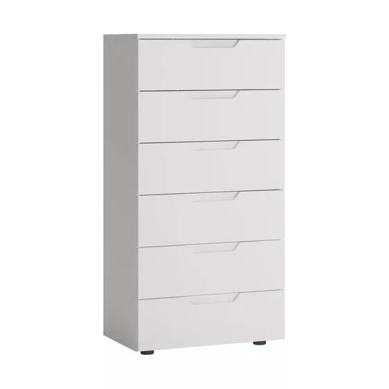 Comoda Hilton HILK04,  60x40x120 cm, Pal Melaminat/MDF, Alb/Alb lucios picture - 1