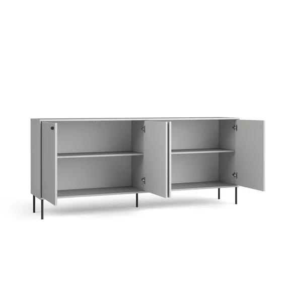Comoda Iris 4 Usi, 207x40.5x89 h cm, Riflaj, Gri picture - 2
