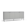 Comoda Iris 4 Usi, 207x40.5x89 h cm, Riflaj, Gri picture - 1