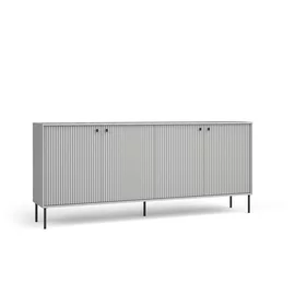 Comoda Iris 4 Usi, 207x40.5x89 h cm, Riflaj, Gri