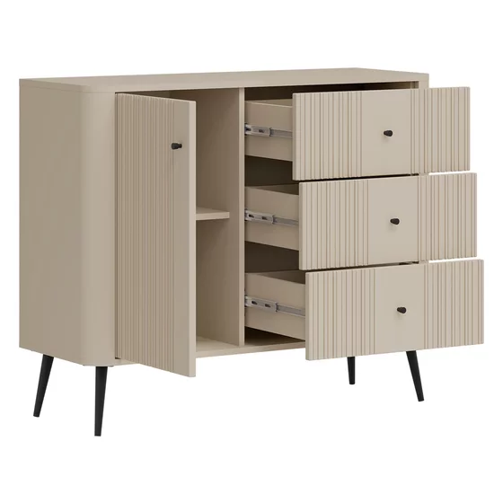 Comoda Larnaca VG03, 3 Sertare + Usa, 106x40x88 h cm, Pal Melaminat/MDF - Casmir picture - 6