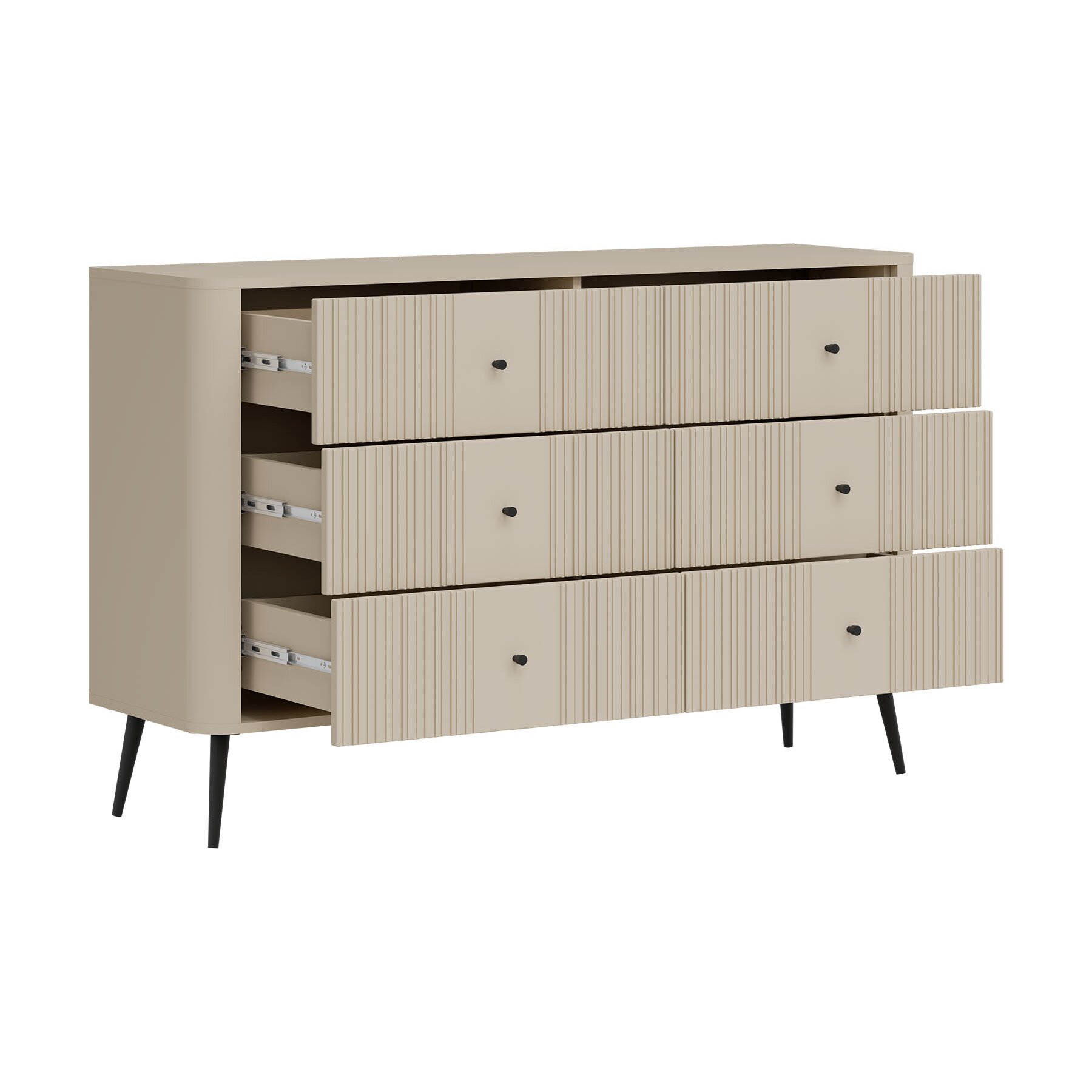 Comoda Larnaca VG04, 6 Sertare, 138x40x88 h cm, Pal Melaminat/MDF