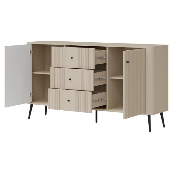 Comoda Larnaca VG05, 2 Usi 3 Sertare, 162x40x88 h cm, Pal Melaminat/MDF - Casmir picture - 3