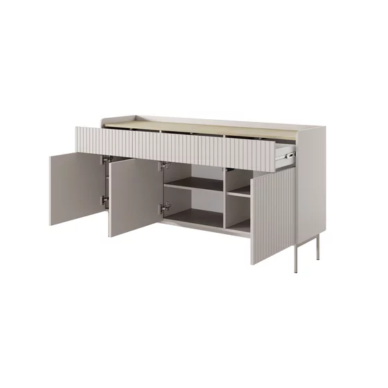 Comoda Level 3 Usi + 3 Sertare, 153-3S3D, 153x38x82.2 cm, MDF, Beige picture - 4