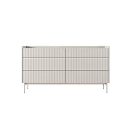 Comoda Level 6 Sertare, 153-6S, 153x38x82.2 cm, MDF, Beige
