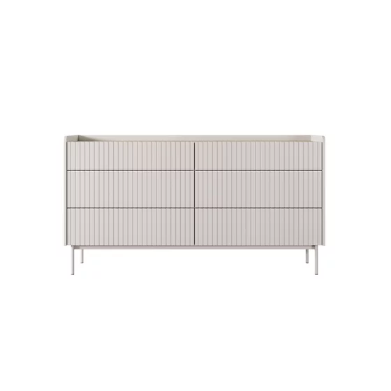 Comoda Level 6 Sertare, 153-6S, 153x38x82.2 cm, MDF, Beige picture - 1