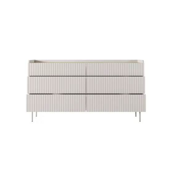 Comoda Level 6 Sertare, 153-6S, 153x38x82.2 cm, MDF, Beige picture - 2