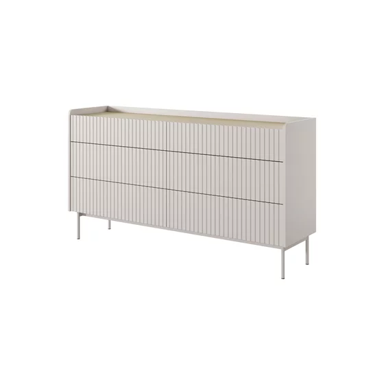 Comoda Level 6 Sertare, 153-6S, 153x38x82.2 cm, MDF, Beige picture - 3