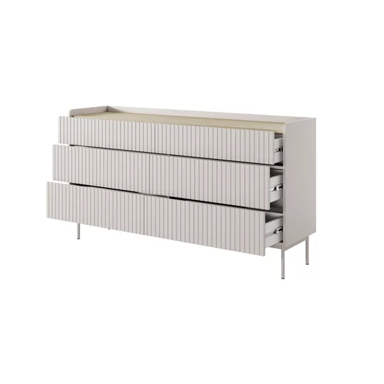 Comoda Level 6 Sertare, 153-6S, 153x38x82.2 cm, MDF, Beige picture - 4