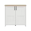 Comoda Loksa, 2 Usi, 102x43x99 cm, Pal Melaminat, Pin Alb/Stejar Gradson picture - 1