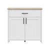 Comoda Loksa, 2 Usi + Sertar, 102x37x99 cm, Pal Melaminat, Pin Alb/Stejar Gradson picture - 1