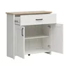 Comoda Loksa, 2 Usi + Sertar, 102x37x99 cm, Pal Melaminat, Pin Alb/Stejar Gradson picture - 2
