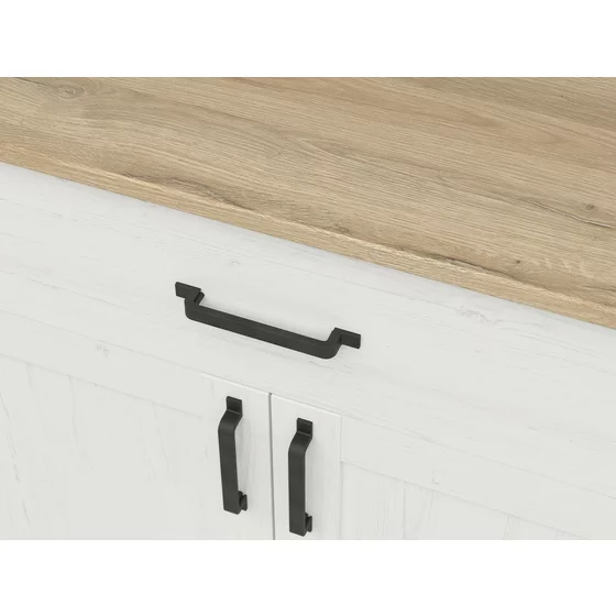Comoda Loksa, 2 Usi + Sertar, 102x37x99 cm, Pal Melaminat, Pin Alb/Stejar Gradson picture - 3