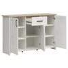 Comoda Loksa, 3 Usi  + Sertar, 148x43x99 cm, Pal Melaminat, Pin Alb/Stejar Gradson picture - 2