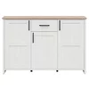 Comoda Loksa, 3 Usi  + Sertar, 148x43x99 cm, Pal Melaminat, Pin Alb/Stejar Gradson picture - 1