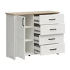 Comoda Loksa, 4 Sertare + Usa, 120x43x99 cm, Pal Melaminat, Pin Alb/Stejar Gradson picture - 2