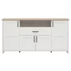 Comoda Loksa, 4 Usi  + Sertar, 194x43x99 cm, Pal Melaminat, Pin Alb/Stejar Gradson picture - 1